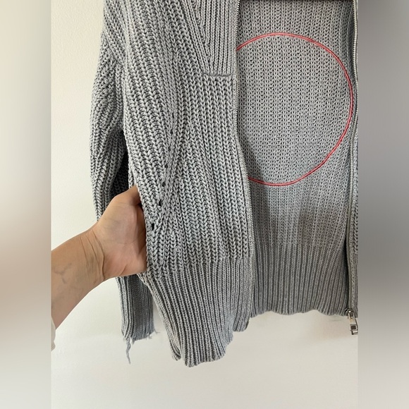Zadig & Voltaire Moore Light Grey Hooded Knit Cardigan Sweater Size XS/S - Picture 5 of 14